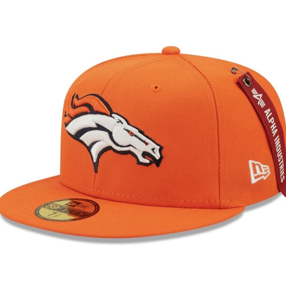 New Era x Alpha Industries Orange Denver Broncos Alpha 59FIFTY Fitted Hat 7 1/8